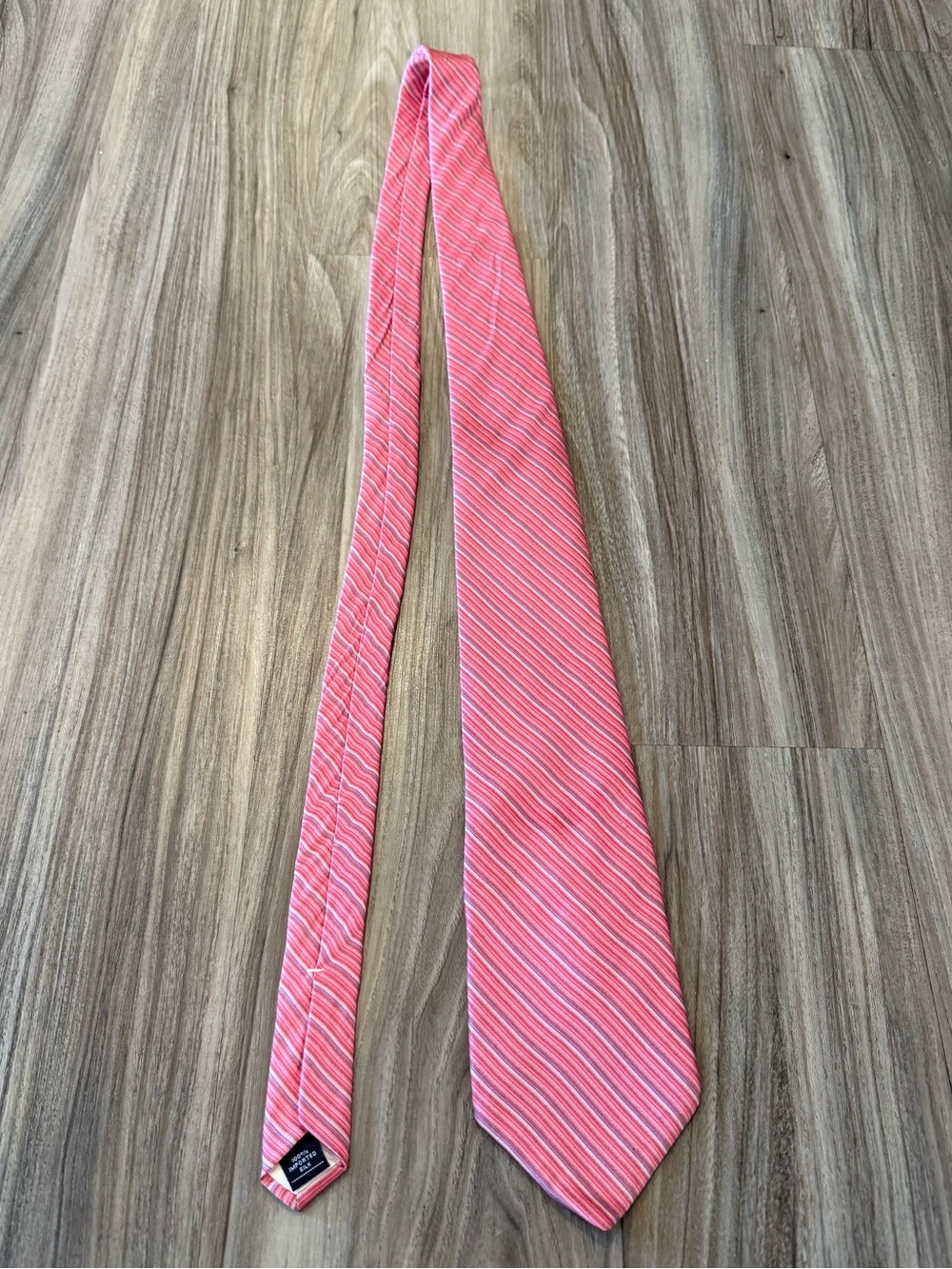 Zylos by George Machado 100% Silk Men's Pink Diagonal Stripe Dress Tie